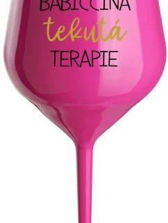 BABY'S FLUID THERAPY - ružový nerozbitný pohár na víno 470 ml