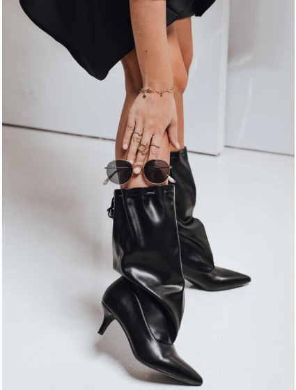 Dámské kozačky s svrškem černé Dstreet model 21992958 - FashionStreet