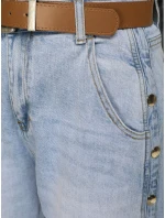 Dámske modré džínsy s vysokým pásom balónového strihu FashionStreet UY2916