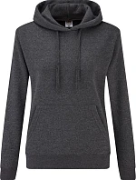 Fruit of the Loom Classic Lady-Fit Hooded Sweat Dámska mikina s kapucňou 16.2038 tmavošedá melírovaná