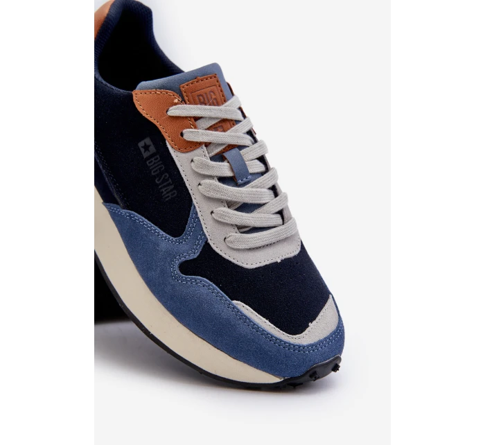 Męskie Sneakersy Memory Foam System Big Star NN174356 Granatowe