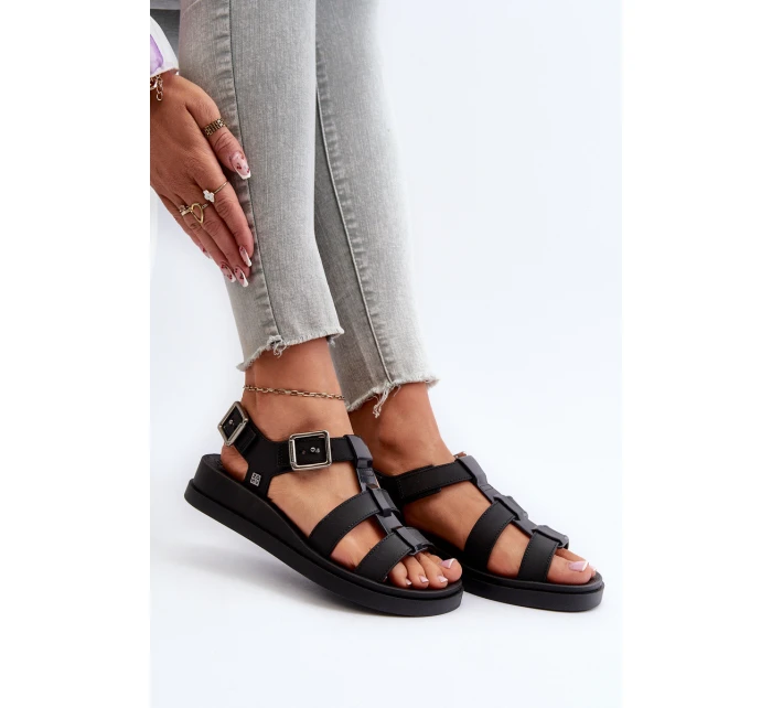 Hladké Dámské Sandály  Černé model 21661770 - Zaxy