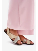 Kožené sandály na suchý zip  model 21694222 - Zazoo