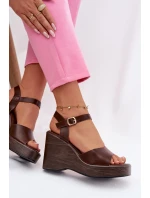Dámské sandály na platformě Eko kůže Čokoládové Parilisse