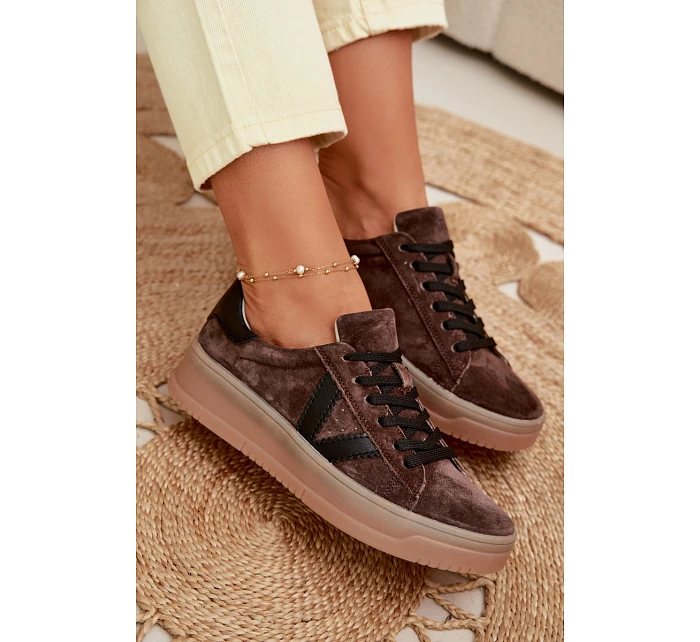 Dámské tenisky Vinceza 79597 na platformě hnědé