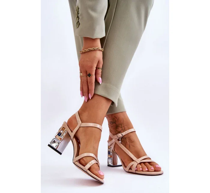 Sandále na podpätku model 179863 Step in style Sandále na podpätku model 179863 Step in style