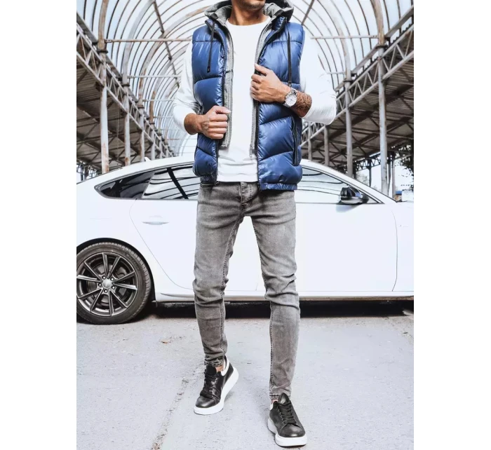 Pánska tmavomodrá vesta FashionStreet TX4143