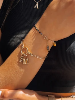 FREE TIME čierny náramok FashionStreet LY0095