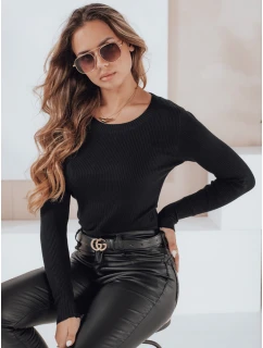 Dámský žebrovaný svetr černý Dstreet model 21990945 - FashionStreet