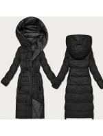 Obojstranná zimná bunda Minority s čiernymi a grafitovými pruhmi (M2-6519-1+27)