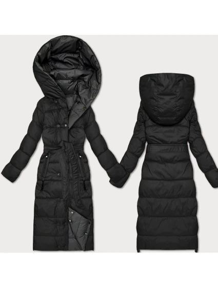 Obojstranná zimná bunda Minority s čiernymi a grafitovými pruhmi (M2-6519-1+27)