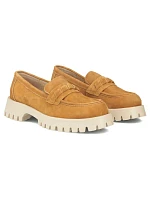 Dámske semišové kožené poltopánky lords camel Filippo DP7554