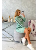 Šaty s reflexnou potlačou tmavá mentolová