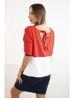 Dámské šaty Plus Size s výstřihem do V a šňůrkami červená