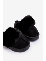Kapcie Dziecięce Z Futerkiem Czarne Birasta