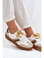 Dámské Tenisky Na Platformě S Šněrováním Leopardí Bílé model 21696191 - Boto