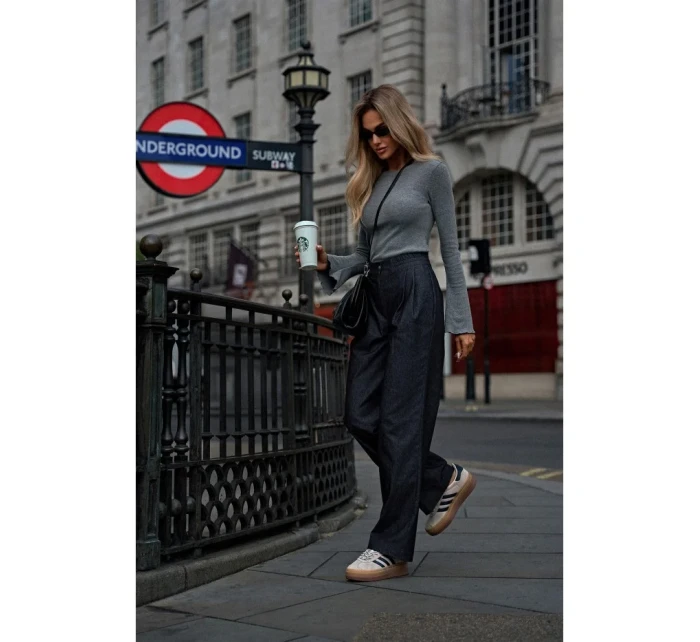 M799 Široké nohavice - grafitové