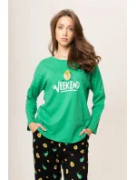 Dámske pyžamo 165/01 zelené s avokádom - Karol Dámske pyžamo 165/01 zelené s avokádom - Karol