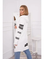 Voľný sveter s nápisom 033 krémový - Kesi