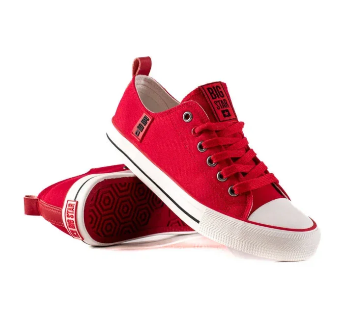 Zaujímavé dámske tenisky červené bez podpätku