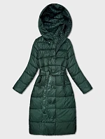 Obojstranná dlhá bunda s kapucňou zelená (P22-6638-33+33)
