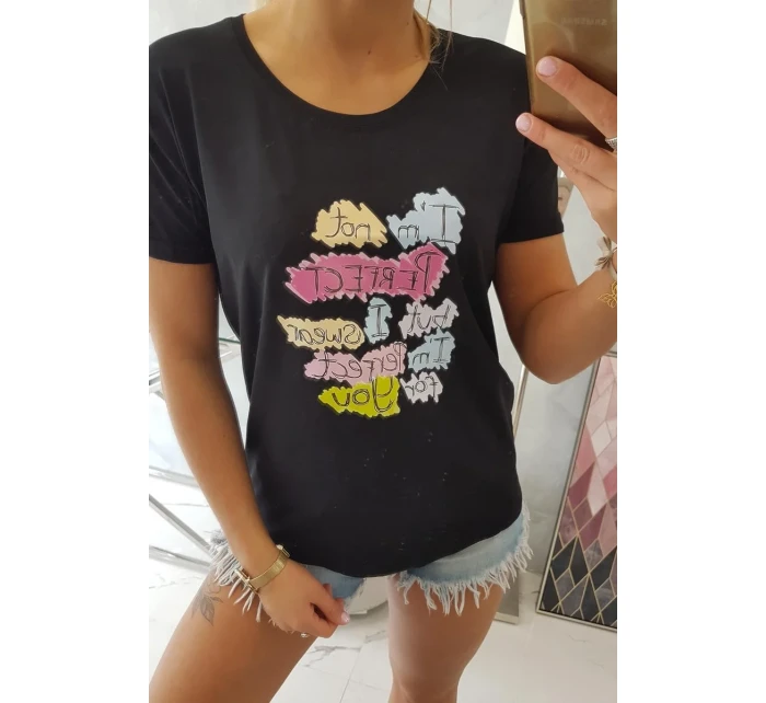 Halenka s potiskem model 18742964 černá - K-Fashion