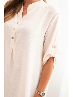 Halenka s delším zadním dílem světlé béžové