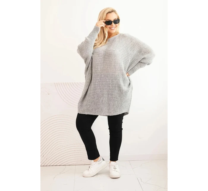 Dámský svetr Plus Size s  šedý model 21397625 - K-Fashion