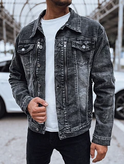 Pánska džínsová bunda, čierna, FashionStreet TX4702