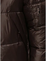 Dámska zimná prešívaná bunda s kapucňou, hnedá, FashionStreet TY5965 Dámska zimná prešívaná bunda s kapucňou, hnedá, FashionStreet TY5965