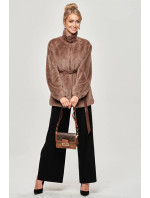 Hnědá kožešinová bunda se stojáčkem model 15817359 - Ann Gissy