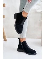 Semišové Nízké Boty Na Plochém Podpatku Zateplené D&A model 21674470 Černé - S.Barski Semišové Nízké Boty Na Plochém Podpatku Zateplené D&A model 21674470 Černé - S.Barski