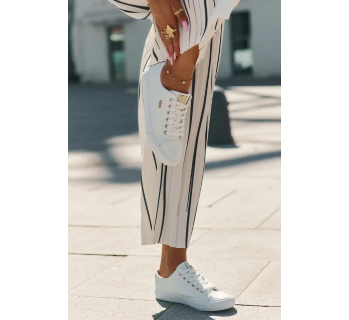 Trampki Damskie Z Eko Skóry Big Star RR274748 Białe Trampki Damskie Z Eko Skóry Big Star RR274748 Białe