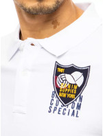 Polo tričko s výšivkou biele Dstreet PX0392