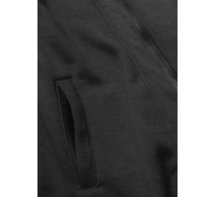 Dlhá dámska mikina na zips v grafitovej farbe (AMG815)