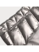 Strieborná lesklá dámska zimná bunda s kapucňou (5m773-401) Strieborná lesklá dámska zimná bunda s kapucňou (5m773-401)