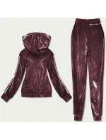 Hnědý dámský velurový dres s lampasy model 17694131 - Defox