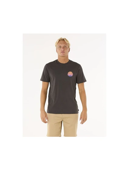 Tričko RIP CURL Wettie Passage Icon Tee, čierne Tričko RIP CURL Wettie Passage Icon Tee, čierne
