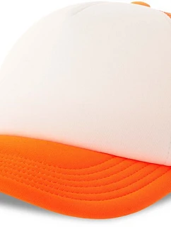 Atlantis Headwear Kid Rapper-S 5-panelová truckerová čiapka 33.0295 biela/oranžová fluo