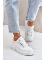 Ocieplane Sneakersy Damskie Big Star MM274616 Białe Ocieplane Sneakersy Damskie Big Star MM274616 Białe