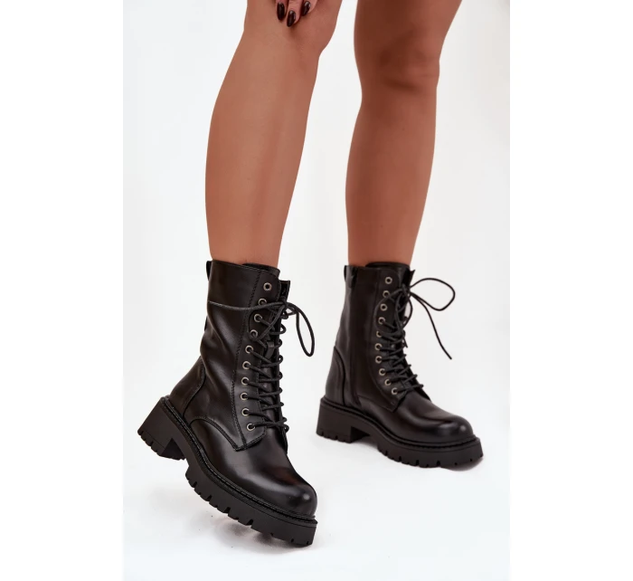 Dámské workery z eko kůže černé Calesia Dámské workery z eko kůže černé Calesia