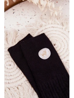Dlouhé dámské ponožky s vlnou Černé