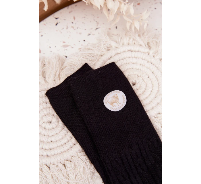 Dlouhé dámské ponožky s vlnou Černé