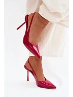 Lakované lodičky sandály z umělé kůže fuchsiové model 22122743 - Boto