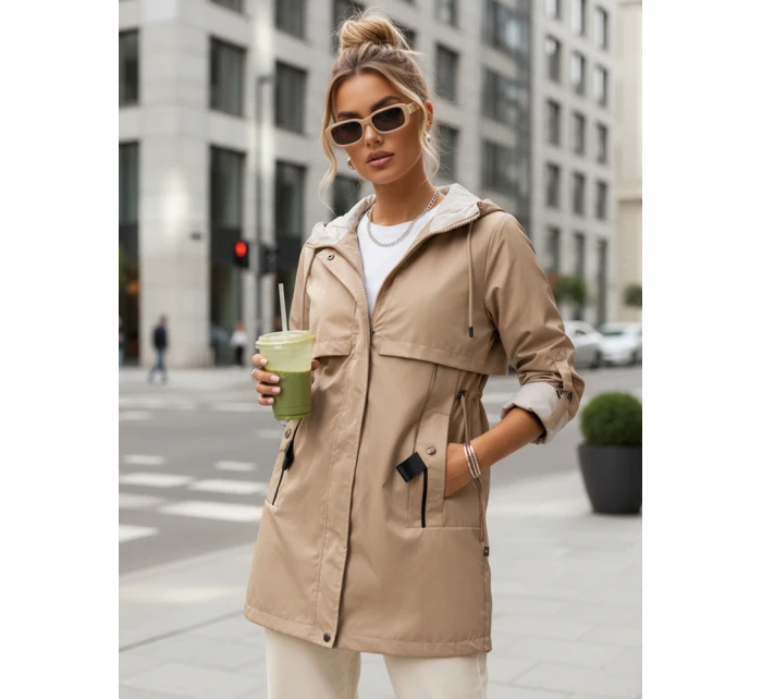 Dámská přechodná bunda parka béžová Dstreet model 21975190 - FashionStreet