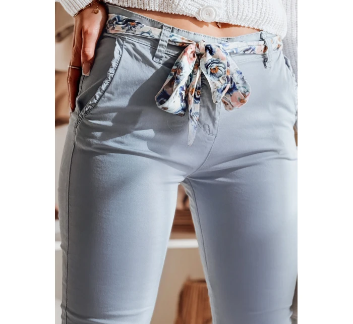 Dámske textilné nohavice s opaskom ROSSALI modré FashionStreet UY2535 Dámske textilné nohavice s opaskom ROSSALI modré FashionStreet UY2535