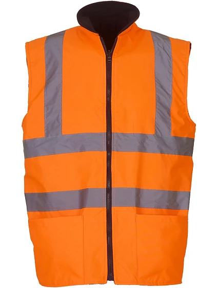 Yoko HV 008F Hi-Vis obojstranná fleecová vesta 79.008F, hi-vis oranžová