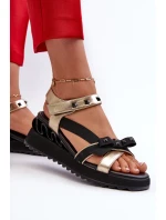 Sandały Damskie Z Kokardką D&A CR956 Złote