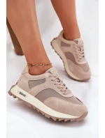 Zamszowe Sneakersy Na Platformie Damskie Big Star RR274897 HI-POLY SYSTEM Beżowe Zamszowe Sneakersy Na Platformie Damskie Big Star RR274897 HI-POLY SYSTEM Beżowe