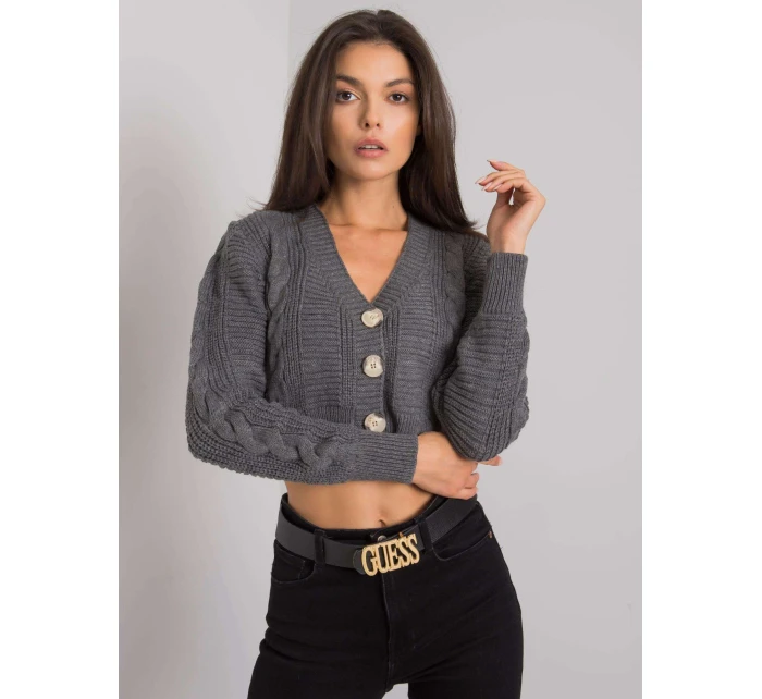 Dámský svetr LC SW model 15826246 tmavě šedý - FPrice Dámský svetr LC SW model 15826246 tmavě šedý - FPrice